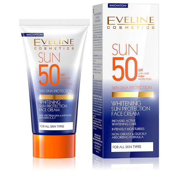 Eveline Whitening Sun Protection Face Cream SPF 50 Sunblock to use - The Event Planet